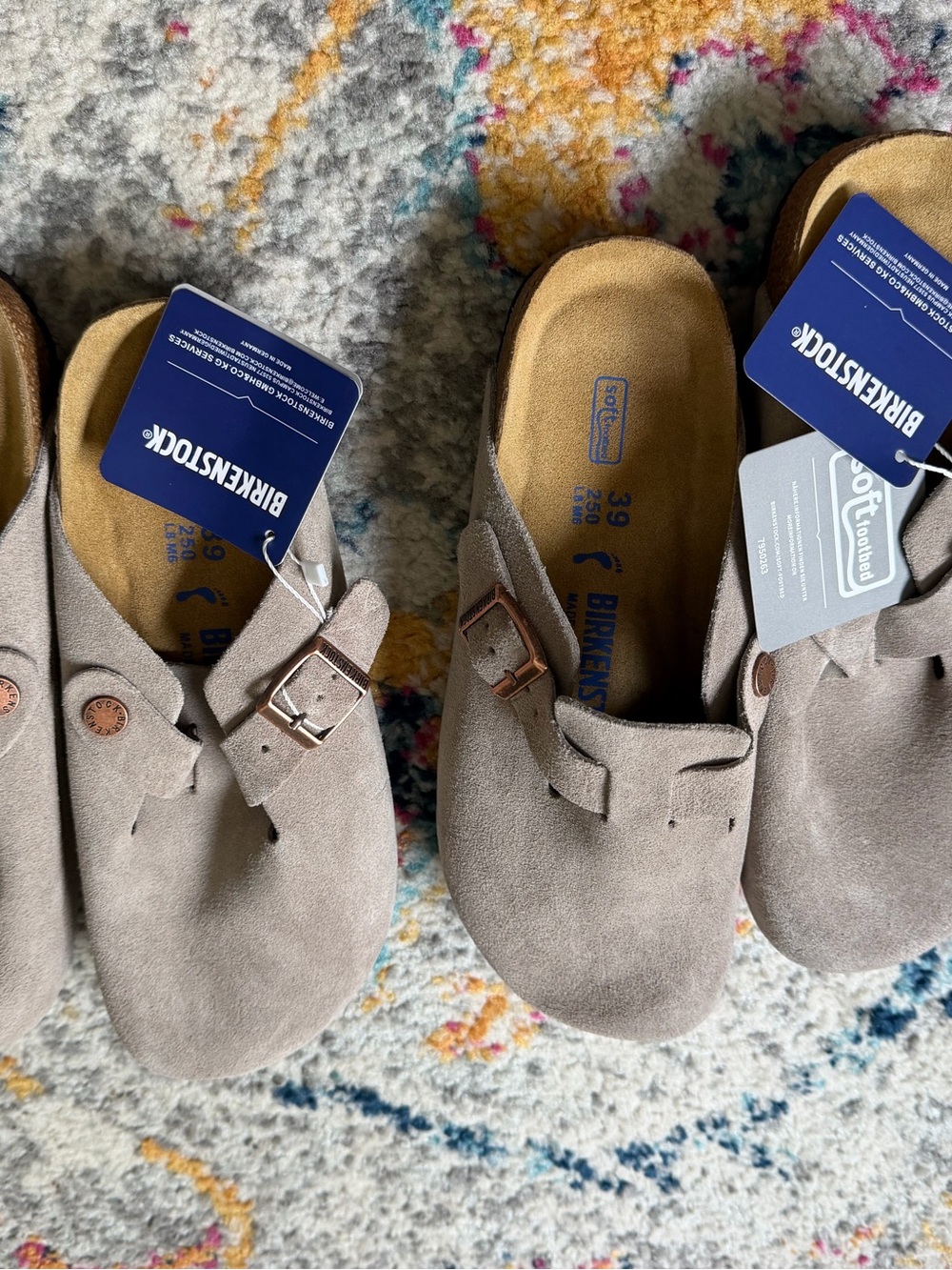 Birkenstock Boston Clog Taupe Soft Footbed size 39 (8-8.5)